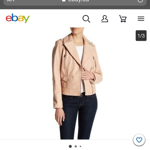 Cole Haan Blush Leather Moto Jacket - Picture 7 of 7